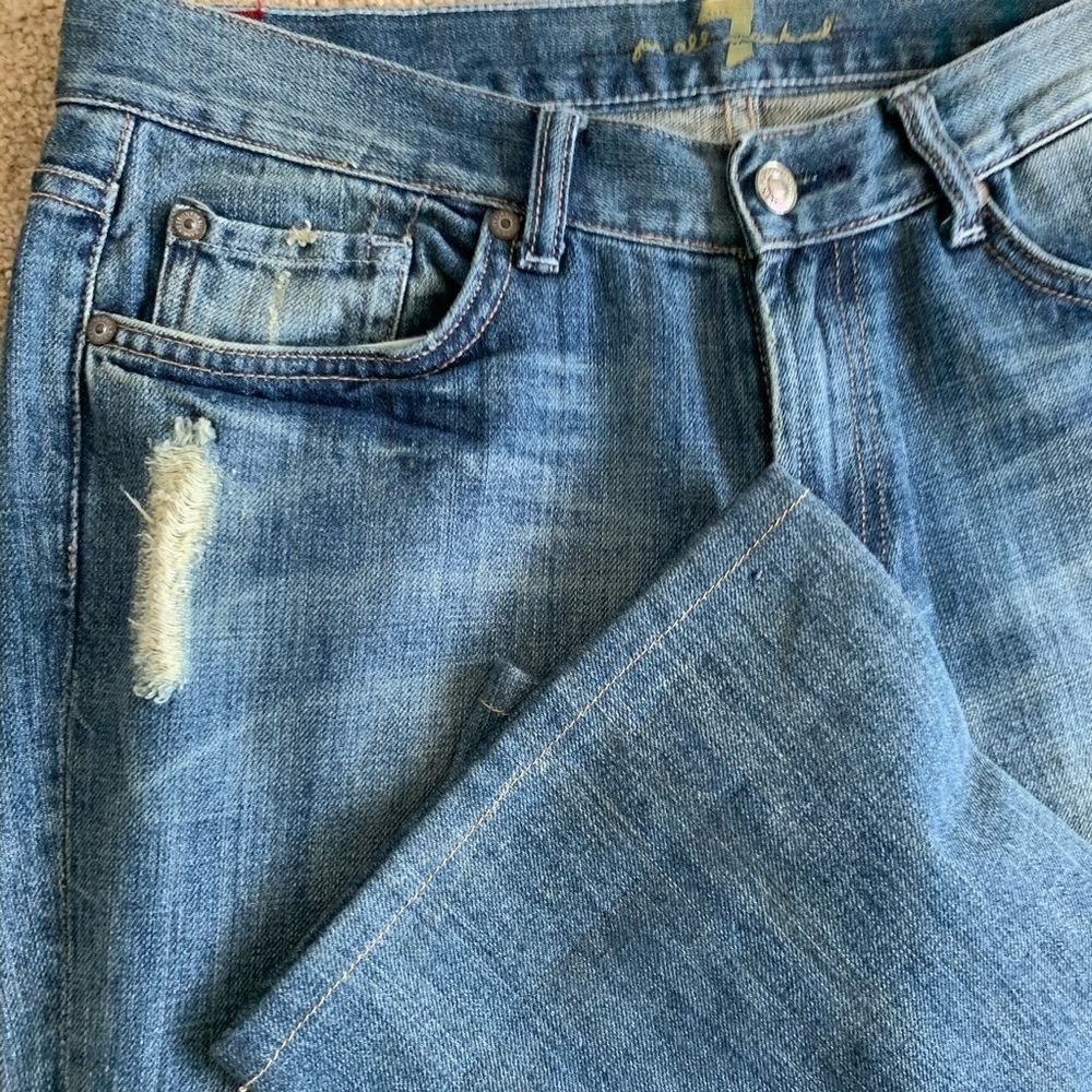 7 for all Mankind Jeans distressed size 31  boot - Picture 2 of 8